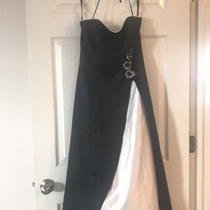 Prom or formal dress black and white
